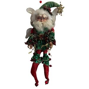 Mark Roberts Christmas Fairy 10" Holly Berry Bells Red Green Gold Star